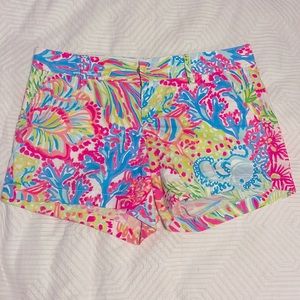 Lilly Pulitzer Callahan shorts size 12 green, baby blue, hot pink, yellow